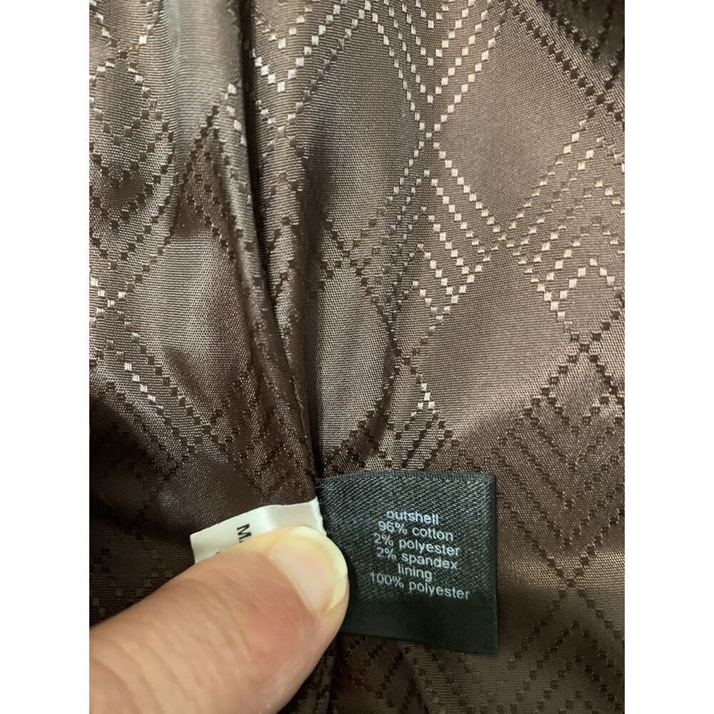 The limited Women's Blazer Brown Pinstripe Velvet Size 2 Single Breasted Y2K - Picture 9 of 10